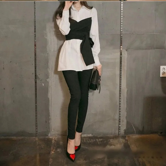 NWT Chicwish Mock Two-Piece Long-Sleeve Top - Picture 6 of 14